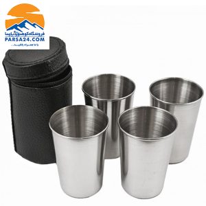 ست لیوان کوهنوردی استیل TRIXES مدل 4 عددی