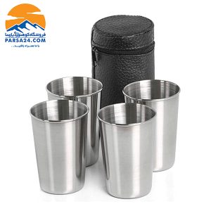 ست لیوان کوهنوردی استیل TRIXES مدل 4 عددی