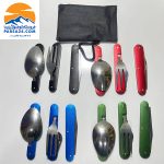 قاشق و چنگال 3 تکه تاشو فلزی