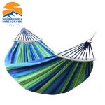 تخت‌آویز (ننو) کنفی چوب‌دار یک‌نفره