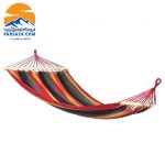 تخت‌آویز (ننو) کنفی چوب‌دار یک‌نفره