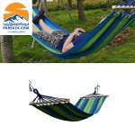 تخت‌آویز (ننو) کنفی چوب‌دار یک‌نفره