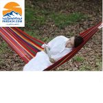 تخت‌آویز (ننو) کنفی چوب‌دار یک‌نفره