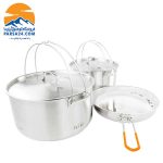 ظروف جی اس آی سفری ٨ نفره GSI مدل Glacier Stainless Troop Cookset