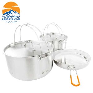 ظروف جی اس آی سفری ٨ نفره GSI مدل Glacier Stainless Troop Cookset